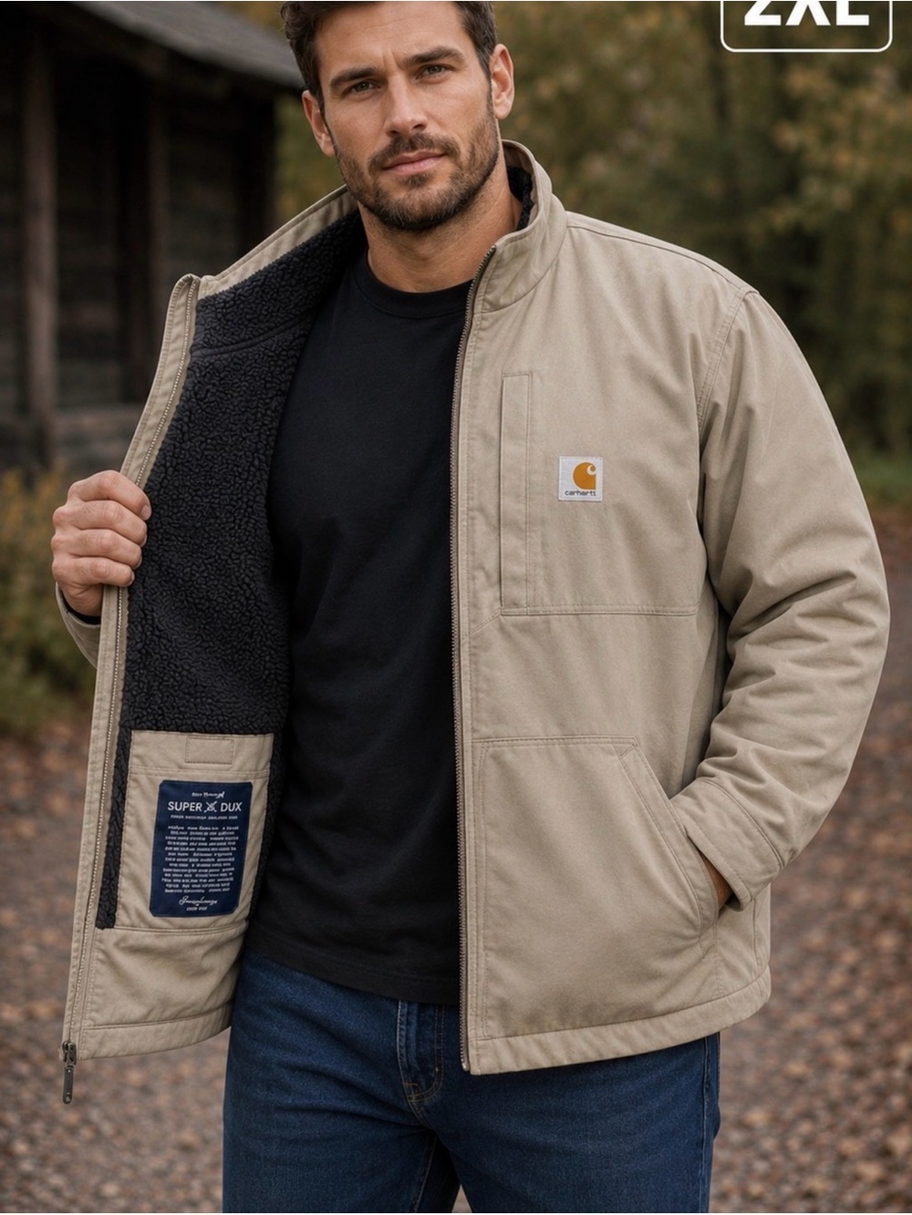 Carhartt Men’s 2XL Sandstone Quilted-Lined Jacket - Sand/Beige